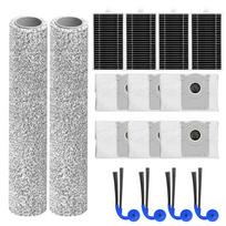 2 Roller Mops 4 Filter 6  Dust Bag 4 Side Brush For Ecovacs For Deeboot T90 Pro For Omni / T90 Vacuum Cleaner Accessories gray