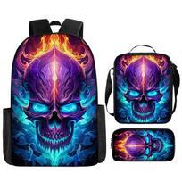 Neon light game controller peripheral elementary school children's backpack large capacity backpack shoulder bag pencil case blue