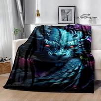 3D Retro drakono rašto pledas Flanelinis Šilti pledai Minkštas ir patogus pledas lovos užtiesalai cubre cama Gimtadienio dovana Size: 75*100cm, Weight: 230 GSM gray