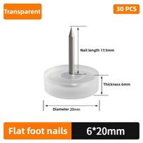 20pcs Furniture Feet Nails Stick-on Glide Skid Pad Screw-in 16/18/20/22/25mm flat Round Chair Table Leg Protector rubber