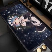 Office Mouse Pad R-Re Zero Rem Large Desk Mat kawaii Gamer Carpet Anime Computer Mouse Mat Non-Slip Extended Gaming Mousepads 30cmx60cm(11.8x23.6inch) gray