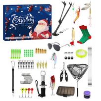 Merry Christmas Advent Calendar Fishing Christmas Countdown, Fishing Tackle Advent Calendar For Fish Adult Men Teen Boys -Day Countdown 24pcs One Size mėlyna