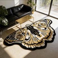 Alien Butterfly Rug Water Absorbent Cooling Sofa Floor Mat Easy Clean Living Room Home Decor Carpet 50x90cm 20x35inch white