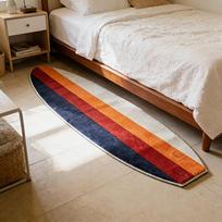 Surfboard Fuzzy Rug Tropical Waves Palm Bedroom Side Cushion Soft Living Room Corridor Floor Mat Home Decoration 40x120cm 16x47inch black