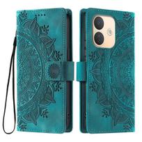for Xiaomi Redmi Note 17 Pro 5G Mandala Embossed PU Leather Flip Wallet Phone Case Redmi Note 17 Pro 5G žalia