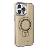Magnetinis odinis telefono dėklas su stoveliu IPhone 18 Pro Max 17 16 14 Atsparus smūgiams PU dangtelis Galvanizuotas verslo stilius iPhone 13 Pro pilka