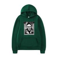 MF DOOM Hoodie – Unisex Black Fleece Sweatshirt, Metal Mask & Skeleton Bones Frame Print, Hip Hop Rap Streetwear XXL tamsiai žalia spalva
