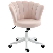 Velvet Office Chair Petal Backrest Vanity Chair Adjustable Height 69 X 64 X 80 90 Cm Pink