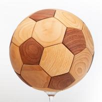 Wooden Lu Ban Mortise And Tenon Soccer Figurine Gift For Kids And Collectors Hickory Teak 22cm beige
