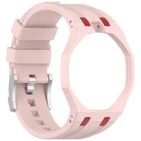 Sportiškas silikoninis dirželis Swatch Royal Pop, minkštas ir patogus (12 valandos padėtis) rožinė