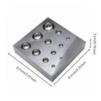 Steel Dapping Block Multi-Cavity Tool Polished for Metal Shaping, Jewelers gray