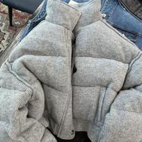 Gray cotton clothes women's winter loose short stand-up collar thickened warm versatile jacket XL gray