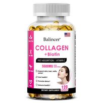 Balincer Collagen + Glutathione Complex Supplement 5500mg, with Vitamin C, MSM, Grape Seed Extract, Biotin, Vitamin B3, B6, Fast Absorption, 120 Caps 120 Capsules