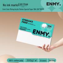 ENMY 100% Cotton Acrylic Marker Sketchbook, 300g, No Pen Marks, Foreign Trade English Version blue
