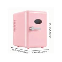 Mini Fridge Compact with Viewing Window Refrigerator Thermoelectric rožinė