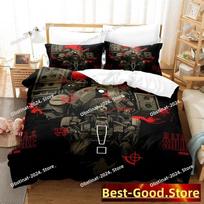 Metal Gear Solid Solid Snake Bedding Set Single Twin Full Queen King Size Bed Set Adult Kid Bedroom Duvetcover Sets Anime EU Single 135*200cm/53x79in 3pcs gray