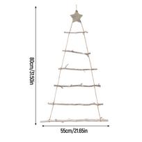 Christmas Tree Wall Hanging Wooden Ornament Advent Calendar Decor Ladder Decoration For Warm Festive