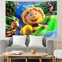 Maya the Bee Print Tapestry, Backdrop, Easy Setup, Ideal for Bedroom, Office & Living Room, with Aesthetic Wall Hanging Decor. 150cmx200cm