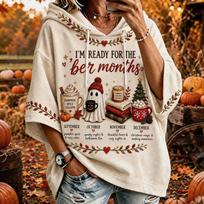 Women's Fall Winter Themed 3/4 Sleeve Sweatshirt Casual Pullover Top for Daily Wear XL balta