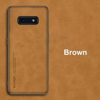 Prabangus odinis dėklas, skirtas Samsung Galaxy S10E S10 Plus S10 5G padengtas silikoninis telefono dėklas, skirtas Samsung S10 E + S10Plus S 10 Coque For Samsung S10E ruda