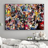 Didelės drobės sienų tapybos plakatas Anime plakatas berniukų sienų menas japonų sienų nuotraukos miegamojo Kalėdų dovanoms 70cm×120cm NoFrame