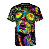 Psichodelinio grybo Streetwear marškinėliai vyrams Harajuku mada trumpomis rankovėmis T-shirt 3D spaudinys Grafiti Asmenybė Spalvingi viršutiniai drabužiai S yellow