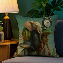 Italian Brain Rot Meme Tralalero Tralala Pillow Case Happy Atmosphere Short Plush Double-sided Printing Home Cushion Cover 12x12Inch gray
