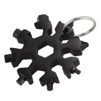 18 In 1 Stainless Steel Snowflake Multi tool Keychain Hand Outdoor Tools black #1 black