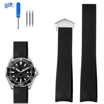 Aukštos kokybės guminės laikrodžio apyrankės TAG Watch Heuer Aquaracer 300 500 Nardymo dirželis Sportinė silikoninė apyrankė 22mm 22mm gray