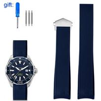 Aukštos kokybės guminės laikrodžio apyrankės TAG Watch Heuer Aquaracer 300 500 Nardymo dirželis Sportinė silikoninė apyrankė 22mm 22mm gray