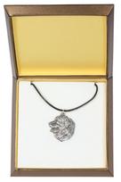 Bernese Mountain Dog, Berner Sennenhund I - Dog necklace in gift box, silver-plated locket for dog fan, striking pendant by Art-Dog brand sidabras