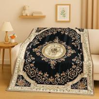 3D prabangus persiškas turkiškas bohemiškas flanelės pledas, itin minkštas šiltas pliušinis užklotas namams, miegamojo lovai, sofai, biurui, vaikų dovanai 75x90cm beige