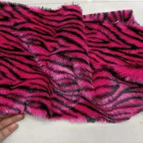 Print Plush Synthetic Fur Fabric Leopard Print Tiger Print Zebra Performance Costume Faux Fur Clothing Carpet Home Fabric 50x170cm brown