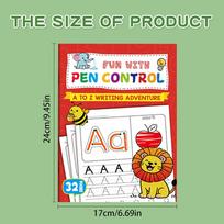1Pcs Children's A-Z Writing Practice Books Alphabet Practice Books Learning Writing, Drawing Pages ActivitiesIllustration Book raudona
