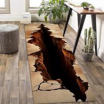 3D Vortex Optical Illusion Runner Rug Deep Hole Crack Pattern Non-Slip Hallway Floor Mat Decorative Hotel Area Carpet Rug 50x80cm
