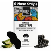 FURR By Pee Safe Blackhead Remover Bamboo Charcoal Nose Strips (9 Pcs) | With Aloe Vera & Tea Tree Oil | Reduces & Prevents Blackheads, Whiteheads, white