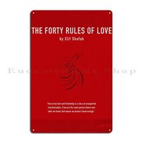 The Forty Rules Of Love Metal Plaque Club Cinema Home Garage Personalized Tin Sign Poster 20x30cm（7.8x11.8inch） brown