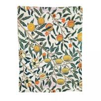 Fruits-William Morris design Throw Blanket Bed covers Blankets For Baby Flannel Fabric Luxury Thicken Summer Beddings Blankets Size: 75*100cm, Weight: 280 GSM black