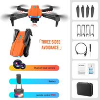 Naujas E99 Pro RC Mini Drone 4K vienos / dviejų kamerų WIFI FPV sulankstomas keturkopteris profesionalus aerofotografijos malūnsparnio žaislas Dovana Orange dual camera