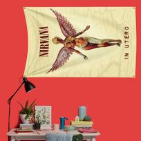 Nirvana Inspired Rock Music Flag 3x5 Ft 90x150cm Polyester Decorative Banner Tapestry For Music Fans Bedroom Wall Decoration 74x94cm(29x37in) beige