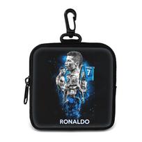 Ronaldo piniginė su raktų pakabuku Piniginė mini ausinių krepšys Futbolo žvaigždės laikymo krepšys Kredito kortelių laikiklis Vyras Moteris