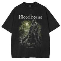 Vintage Bloodborne Unisex Washed T Shirts Men Women Oversized Y2k Streetwear Harajuku Casual Loose Hip Hop Female Male Clothing S gray