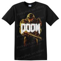 Doom Slayer T Shirt Armored Warrior Sci Fi Shooter Game Art Graphic Combat Tee L white