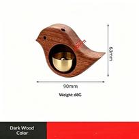 Wooden Magnetic Doorbell Heavy Duty Brass Chime Natural Wood Frame Entry Alert for Commercial Store Entrance A5 brown