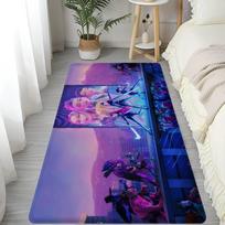 Kpop Demon Hunters Korea Girls Anime Floor Mat INS Style Soft Bedroom Floor House Laundry Room Mat Anti-skid Household Carpets 40x60 cm black