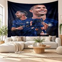 Cristiano Ronaldo Sieninis gobelenas, Minkšto audinio sieninė dekoracija, Dekoratyvinis fonas miegamajam, Namų sienų menas 100cmx150cm