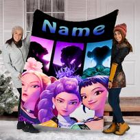 Personalized Custom Name Blanket - Kpop Demon Hunters Print Design,Blanket for Sofa,Bed,Travel,Camping - Soft and Warm, Great Gift 100cmx150cm