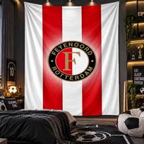 Sieninis gobelenas Feyenoord spaudinio audinys svetainei, miegamajam, namų dekoravimui 100cmx150cm red