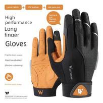 West Rider Long Finger Gloves Thickened Shock Absorption Spring and Autumn Road Bike Breathable Gloves Winter Touch Screen Fleece-lined Warm L