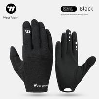 West Rider Long Finger Gloves Thickened Shock Absorption Spring and Autumn Road Bike Breathable Gloves Winter Touch Screen Fleece-lined Warm M